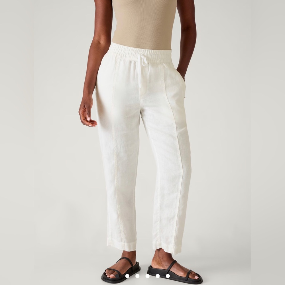 Athleta Cream Straight Leg Pants